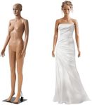 69 Inch Female Mannequin Full Body with Metal Base, Full Body Mannequin with Adjustable Detachable Poseable, Full Body Mannequin Female for Retail Clothing Shops, Mannequin Full Body Female, Nude