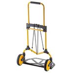 Stanley SXWT- FT582 SP, Folding Hand Truck with 90 kg Capacity, Polypropylene Portable Dolly Push Cart with Telescopic Handle and Foldable Wheels, Yellow and Black, (45 x 98 x 50 cm)