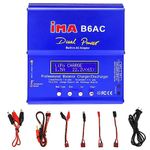 Hobby Fans B6AC Lipo Battery Charger, Balance Charger Discharger RC Battery Charger with Dual AC/DC Power Supply for LiPo/Li-ion/Life Battery (1-6S), NiMH/NiCd (1-15S), PB (2-24V) Battery