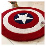 YWJFASHION Carpet Large Non Slip Area Rug Round Rug For Living Room Bedroom Rugs Floor Mat Cartoon Round Carpet Captain America Shield Carpets - Washable Rug (Tamaño : 100x100cm)