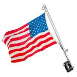 PRIMUZ Boat Flagpole, Stainless Steel Adjustable Marine Flag, Mount Flag Holder, Rod Holder Flag, Small Flag For Marine Boat Yacht