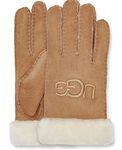 UGG Women's Sheepskin Embroidered Glove, Chestnut, Medium