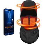 V.Step Heated Balaclava with Battery, APP Control Heated Balaclava Ski Mask for Men Women Windproof Winter Heated Face Mask for Motorcycle Hunting Cycling, Black