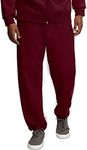 Fruit of the Loom Eversoft Fleece Elastic Bottom Sweatpants with Pockets, Relaxed Fit, Moisture Wicking, Breathable, Maroon, Large