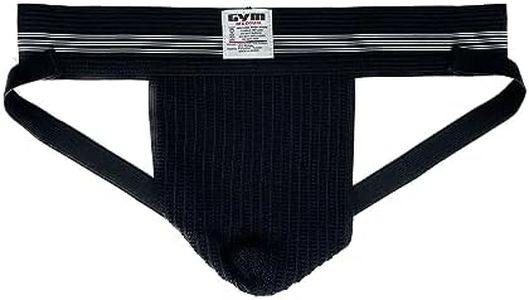 GYM Mens Old School Jockstrap with 2" Waistband (Black, Large)