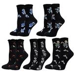 DXYAKY 5 Pairs Womens Black Floral 