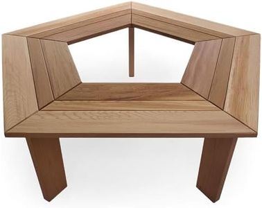 All Things Cedar 52 Inch Wood Tree Bench, 5 Sided Wrap Around Outdoor Seating, Natural