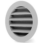 calimaero® WSGG Louvre Air Vent Covers for Walls 100mm, Robust Cast Aluminum Round Soffit Vents with Insect Screen for Mobile Homes, Garden Shed, Garage, UV-Stable, Rustproof