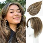 Hair Toppers for Women 100% Remy Human Hair Pieces for Women with Thining Hair Thick Hairpieces Adding Extra Hair Volume Handmade 7 * 11CM Clip In Toppers 10inch Medium Brown Mix Blonde