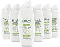 Simple Kind to Skin Refreshing Shower Gel pack of 6 UK's #1 facial skin care brand* body wash for all skin types 500 ml