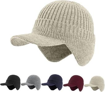 2026 New Cozy Head Beanies for Women Men, Outdoor Winter Warm Knitted Cozyhead Hats with Brim and Ear Flaps (Beige)