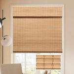 LUCKUP Cordless Bamboo Roman Blinds