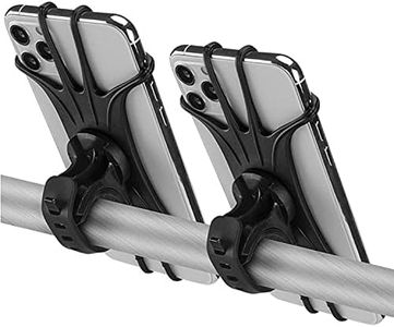 Kinizuxi Support Téléphone Vélo 2Packs,Support Telephone Moto Universel Réglable 360° Rotation Anti-Vibrations en Silicone Compatible avec iPhone Samsung Galaxy et Autre Appareils4,7-6,8 Pouces