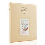 CAIUL Compatible 128 Pockets Mini Photo Album for Fujifilm Instax Mini 7s 8 8+ 9 25 26 50s 70 90 Film, Polaroid PIC-300 Z2300 Film (Beige)