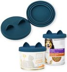 OHMO 2 Pack Dog Food Can Lids, (85, 375, 420g etc.) Universal Size BPA Free Silicone Covers for Cat and Pet Food, Dark Blue