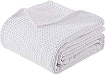 100% Combed Cotton Blanket–96x108 Inch California King Size Bed Blankets– Warm Soft All Season Breathable Blankets– Extra Large Oversized California King Blanket- White King Cotton Blankets