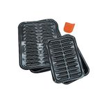 Range Kleen BP1026X2-2 Pack Air Fryer/Broiler Pan Set with 1 Scrape and Clean - 1 BP102X, 1 BP106X, 1 Scrape & Kleen