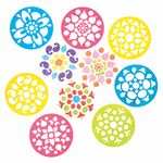 Baker Ross FE763 Rangoli Stencils - Pack of 8, Washable Stencils for Kids to Decorate Cards, Pictures, Painting and Printing Projects