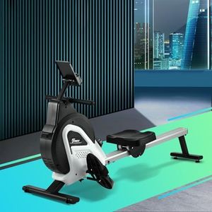 FINEX Rowing Machine Adjustable Rower -16 Levels Magnetic Resistance 150KG Weight Capacity with LCD Monitor, Foldable & Upright Storage, Cardio Machine for Home Gym Workout Exercise-Black&White