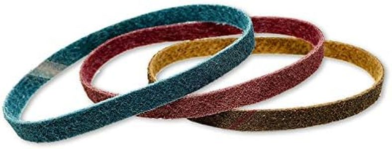 Red Label Abrasives 1 X 30 Inch Non Woven Surface Conditioning Sanding Belts for Knife Makers and Metal Fabricators - Coarse, Medium, and Fine Grits Sand Paper - 3 Pack Assortment