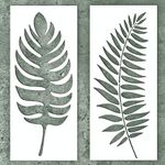 Large Leaf Stencils and Templates for Painting on Wood, Canvas (12x16 Inch) - Reusable Paint Stencil Set - Stencils for Painting Walls, Furniture & Signs – Scrapbooking Stencil Vinyl - Includes Palm Leaf Stencil