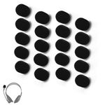 20pcs Mini Foam Microphone Windscreens, High Density Foam Mic Covers for Headset Protection for Lavalier Microphones (Black)