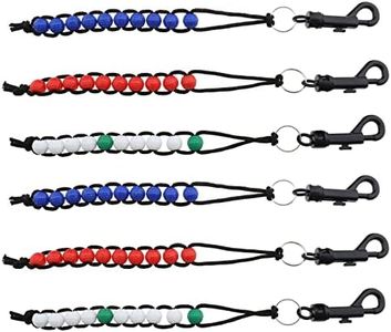 VGOL 6Pcs Golf Bead Counter Golf Shot Score Counter Golf Shot Counter Bracelets Plastic Golfer Stroke Counter with Clip for Men Women Kids White Red Blue