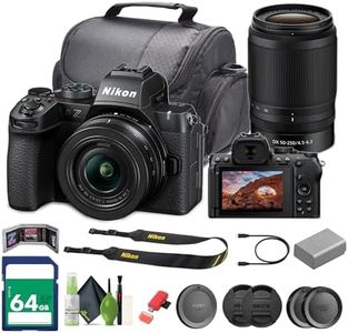 Nikon Z50II Mirrorless Digital Camera with NIKKOR Z DX 16-50mm f/3.5-6.3 & 50-250mm f/4.5-6.3 VR Lenses Bundle With 64GB Memory Card + Cleaning Kit + More