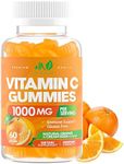 Vitamin C 1000mg Gummies for Adults & Kids – Multivitamin with Zinc & Herbal Extracts for Immune & Collagen Support for Skin – Orange Flavor – Gluten Free, Non-GMO, Vegetarian – 60 Gummies