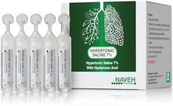 NAVEH PHARMA | Hypertonic Saline Solution 7% + Hyaluronic Acid | Nebulizer Diluent for inhalators and Nasal Irrigation | Helps Clear Congestion from Airways & Lungs (25 Bullets of 5ml)