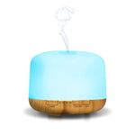 Dr Botanicals Essential Oil Diffuser, 500ml | Premium 5 in 1 Ultrasonic Aromatherapy Scented Oil Diffuser Vaporizer Humidifier, Timer and Waterless Auto-Off, 7 LED Light Colors