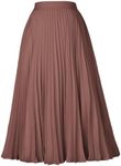 GRACE KARIN Women's Chiffon Skirts Swing Pleated Flared Swing Skirt Light Brown XXL