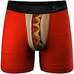 Shinesty Hammock Support Mens Boxer Briefs with Pouch | Mens Underwear Flyless | US Small Hot Dog