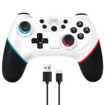 [2024 New Version] Switch Controller, Wireless Pro Controller Switch Lite, Switch Remote Controller Gamepad Joystick, Turbo and Dual Vibration (White)