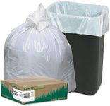 Earthsense Commercial RNW1K150V Recycled Can Liner, 13 gal, .85 mil, 24" x 33", White (Pack of 150)