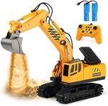 Gili RC Excavator Toy, Remote Control Hydraulic Toy Car for 4, 5, 6, 7, 8 Year Old Boys Girls, Construction Tractor Vehicle, Rechargable Engineering Digger Truck, Best Birthday Gifts for Kids Age 3yr