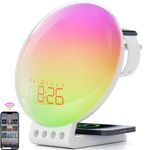 Dekala Smart Sunrise Alarm Clock with Wireless Charging for iPhone 14 13 12 Apple Watch AirPods Samsung, White Noise Sleep Sounds Machine, Nursery Night Light for heavy sleeper kid Touch & App Control