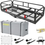 Wildroad 60"x24"x14" Hitch Cargo Carrier, Fits 2" Receiver - Cargo Bag Set | 500-lb Load Capacity, High Side Rails, Folding Cargo Basket, Waterproof Cargo Bag, Heavy-Duty Steel Construction