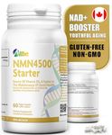 ALLBE NMN 4500 Starter | 75mg NMN Canada Supplement | NAD+ Booster Supplement for Cellular Energy Metabolism, Repair, Immunity and Healthy Aging | Nicotinamide Mononucleotide Capsules | Pack of 60