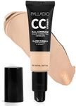 Palladio Full-Coverage Color Correction CC Cream, Oil-Free with Peptides & Vitamin C, Best for Correcting Redness and Uneven Skin Tone, Buildable Foundation Coverage (Fair 10C)