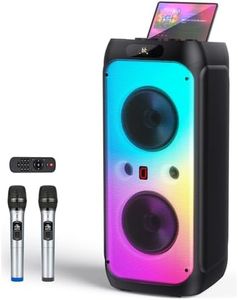 HWWR Karaoke Machine, 33" Big Bluetooth Party Speaker with 500W Peak Power, Wireless PA Speaker with Subwoofers, Disco Lights & 2 Karaoke Microphones for Outdoor Home Party, Support USB/AUX/REC/TWS