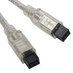 Eilumduo 2Pcs 1m/3FT FireWire 800 BETA 9-Pin/9-Pin, IEEE 1394b High Speed Firewire 9 Pin to 9 Pin Cable for MacBook Pro, Computer (Clear)