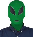 Aniler Unisex Full Face Cover Halloween Costume Cosplay Zentai Hood Mask (One Size, Green Alien Face)