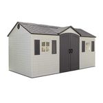 Store More Lifetime 15ft x 8ft Single Edition Heavy Duty Plastic Shed, Desert Sand Tan/Cream