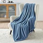Bedsure Washed Blue Fleece Blanket 