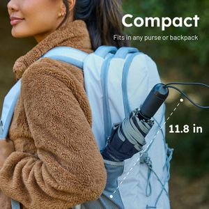 Weatherman Compact Travel Umbrella – Black, Lightweight & Windproof