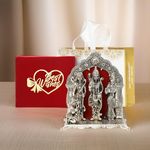 INTERNATIONAL GIFT Silver Ram Darbar God Idol | Best Wishes Printed Box | Carry Bag