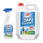 Senu Spray 'N' Wipe Tap Cleaner for Bathroom, Kitchen, Shower, Sink, Faucet and Removes Limescale and Hard Water Spot, Soap Scum, Water Stains, Rust and Oxidation and Scaling, QTY: 5000ML + 600ml