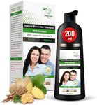 Biogreen Roots Shampoo 200ml - Natural Black Hair color Shampoo with herbals- Covers Gray Hair for Men and Women - Clinically Tested Natural Black hair Color Shampoo for All Hair Types -200ml with Herbals Ingredients Natural Black Hair Shampoo - 200ml