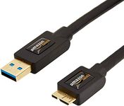 Amazon Basics USB 3.0 Cable, Type USB-A Male to Micro USB, 1.8 m, Black